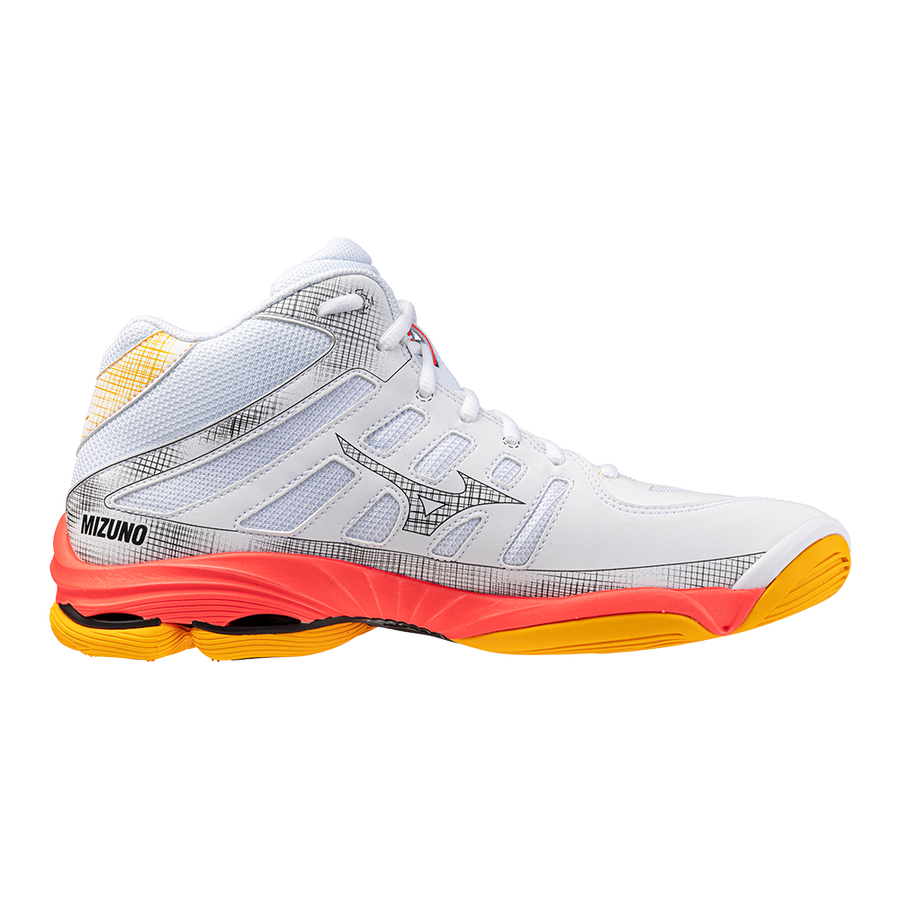 Mizuno WAVE VOLTAGE 2 MID White/Fiery Coral 2/Citrus